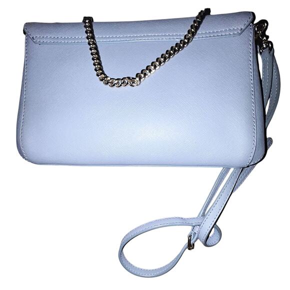 Kate Spade Laurel Way Greer Pale Blue Jacquard Crossbody Bag - Picture 6 of 9